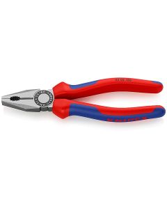 Combination Pliers black atramentized with multi-component grips 180 mm, 03 02 180