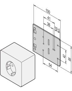 MOUNTING PLATE-SINGLE SOCKET