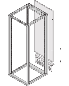 REAR PANEL W.CABLE ENT. 12U RAL7021