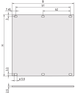 PART.FRONT PANEL 3U 21HP AN/CR