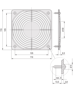 FAN GUARD SNAP-IN TYPE