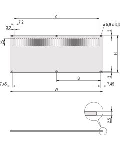 REAR PANEL 5U 84HP EMC