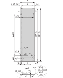PIU FRONT PANEL 6U 10HP EMC FABRIC