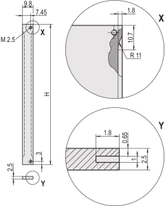 FRONT PANEL EMC 3U 2HP