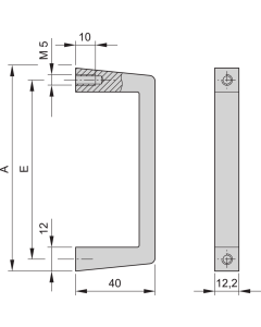 FRONT HANDLE ALU 3U CLEAR