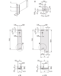 FRONT PANEL 3U 4HP IEL OFF