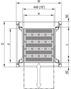 19"SHELF TELE.2U 600D RAL7021