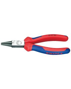 Round Nose Pliers black atramentized with multi-component grips 160 mm, 22 02 160