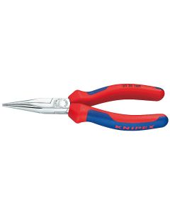 Long Nose Pliers chrome plated with multi-component grips 140 mm, 30 25 140