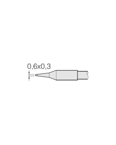 Soldering tip, Chisel shaped, 0.6 x 0.3 mm, 0.3 mm, C245-731