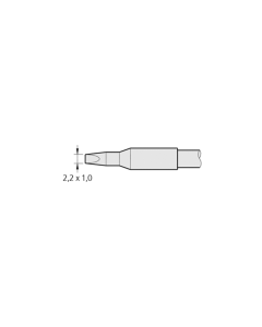 Soldering tip, Chisel shaped, 2.2 x 1.0 mm, 1 mm, C245-907