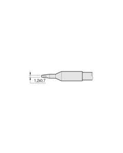 Soldering tip, Chisel shaped, 1.2 x 0.7 mm, 0.7 mm, C245-906
