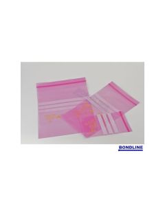 Lavtladende rosa pose med zip-lock kortside 254x305mm